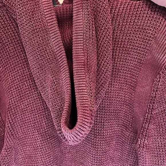 INC International Concepts 100% Cotton Hoodie Sweater Mens XS Maroon Stonewashed - Picture 5 of 8